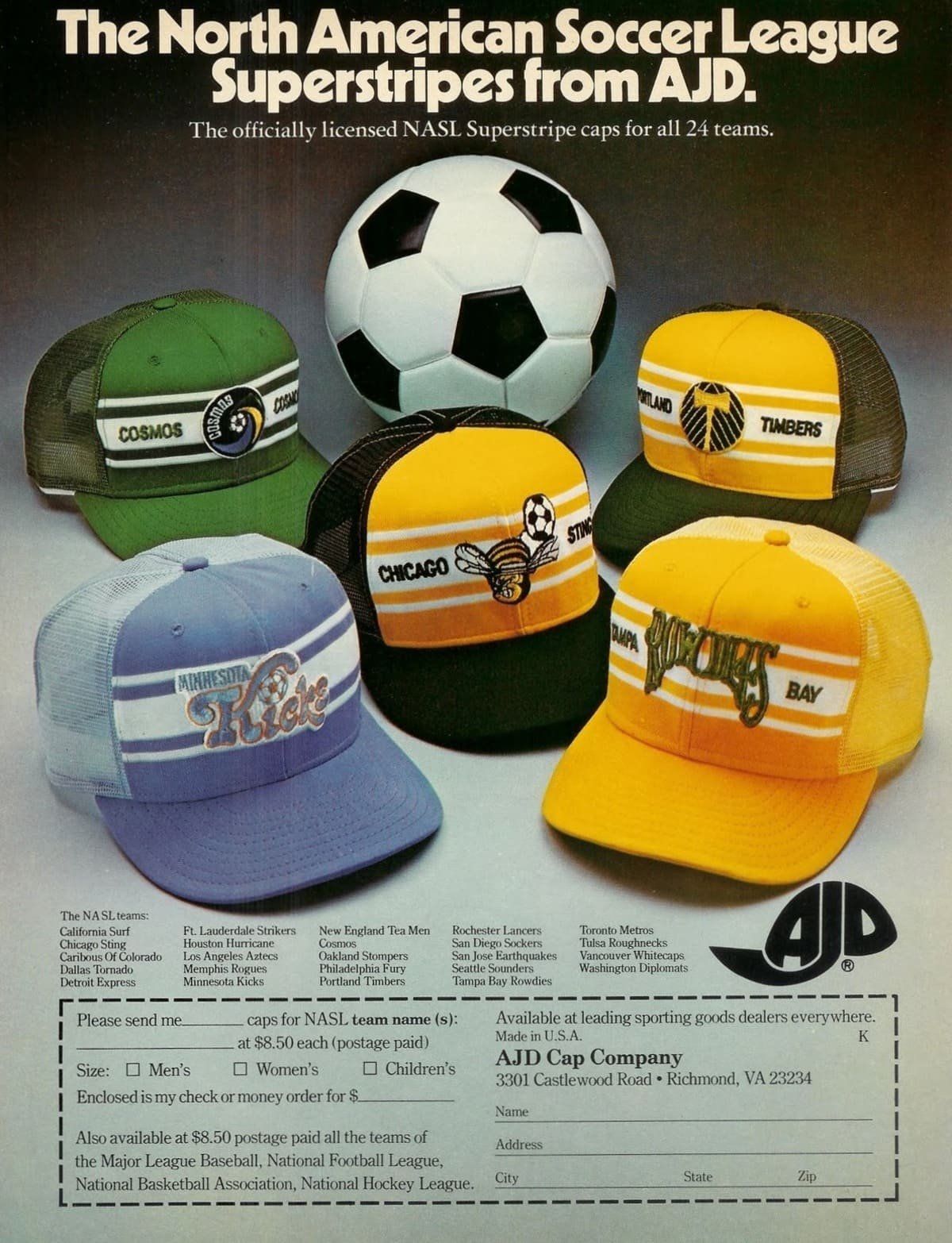 Old AJD Caps Advert